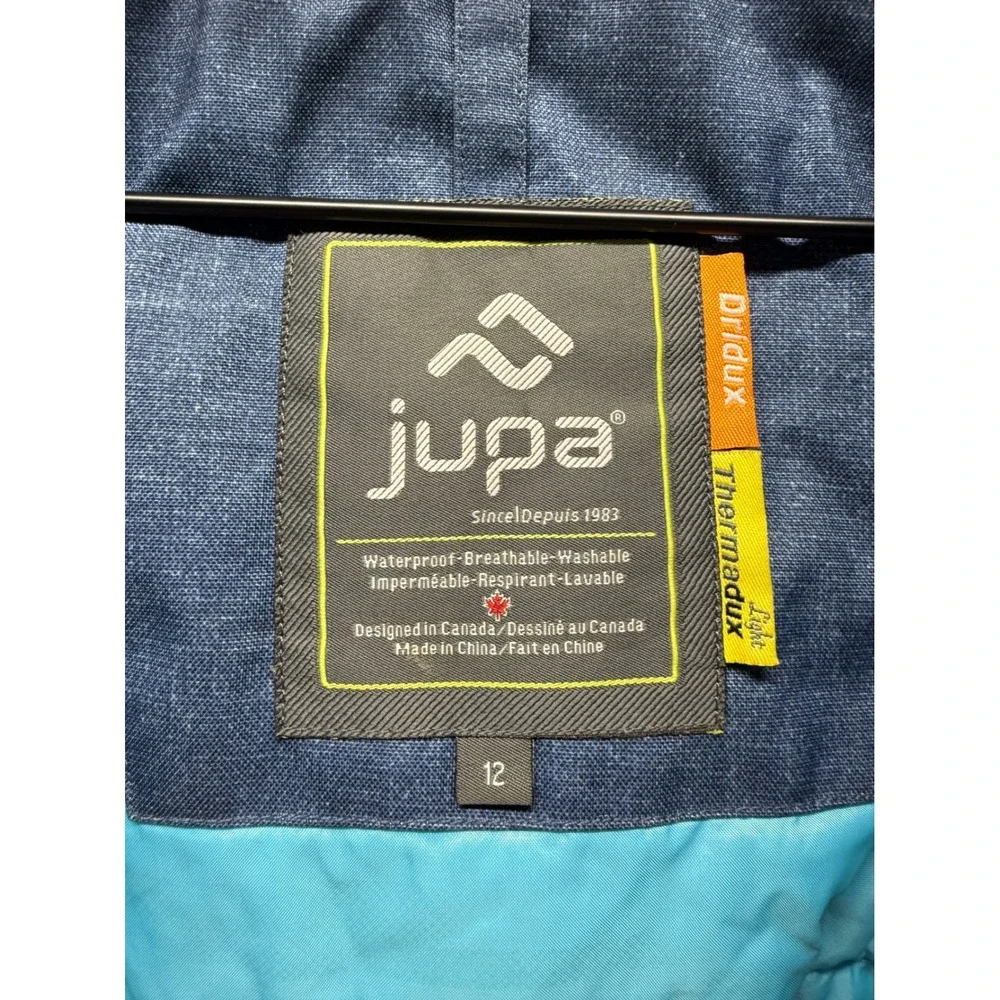 Jupa Kids Ski Jacket Purple Blue‎ Waterproof Breathable Hooded Size 12
